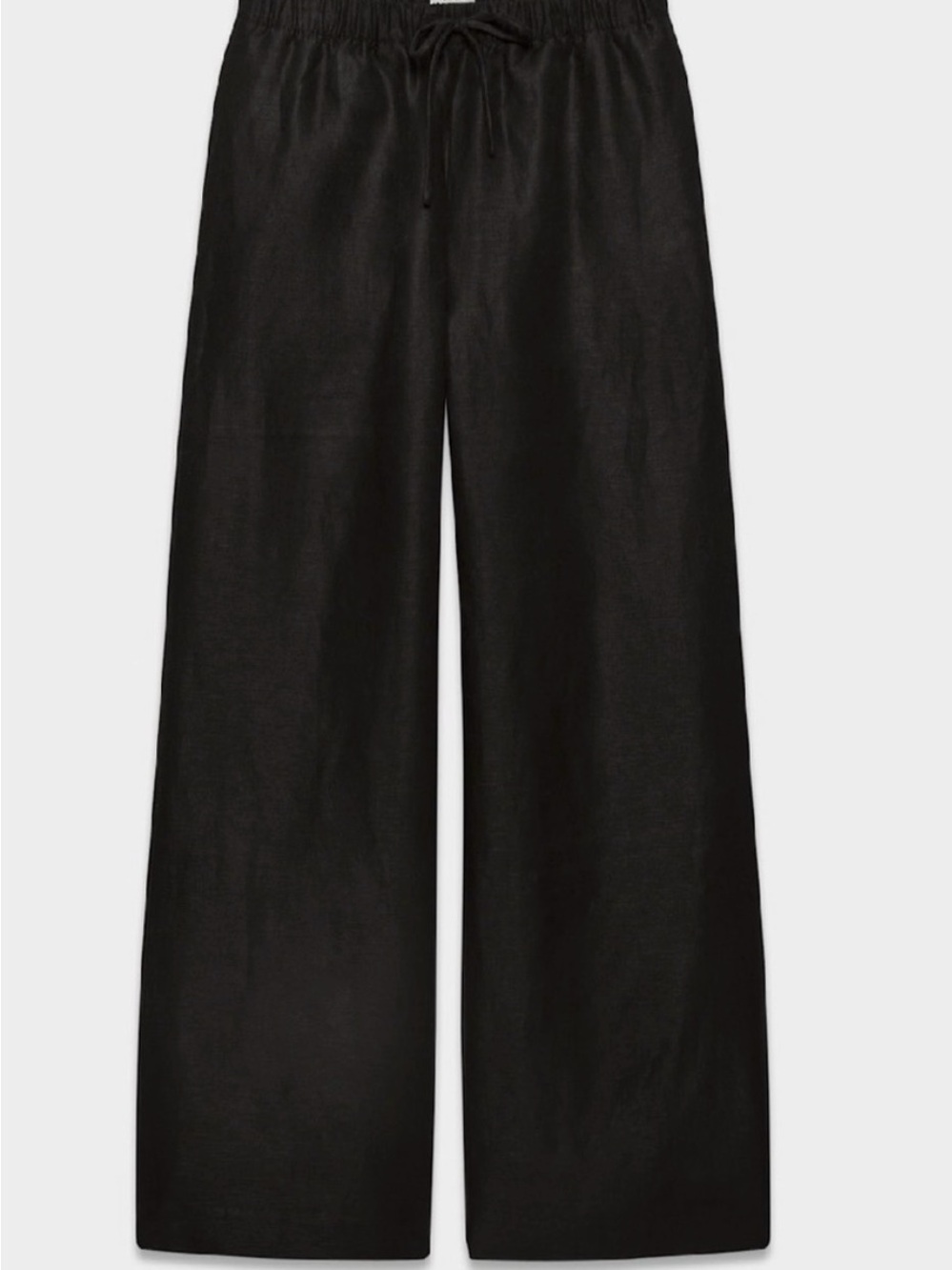 Aritzia Babaton Women’s Lodge Black Linen Wide-Leg Drawstring Pants Sz XS